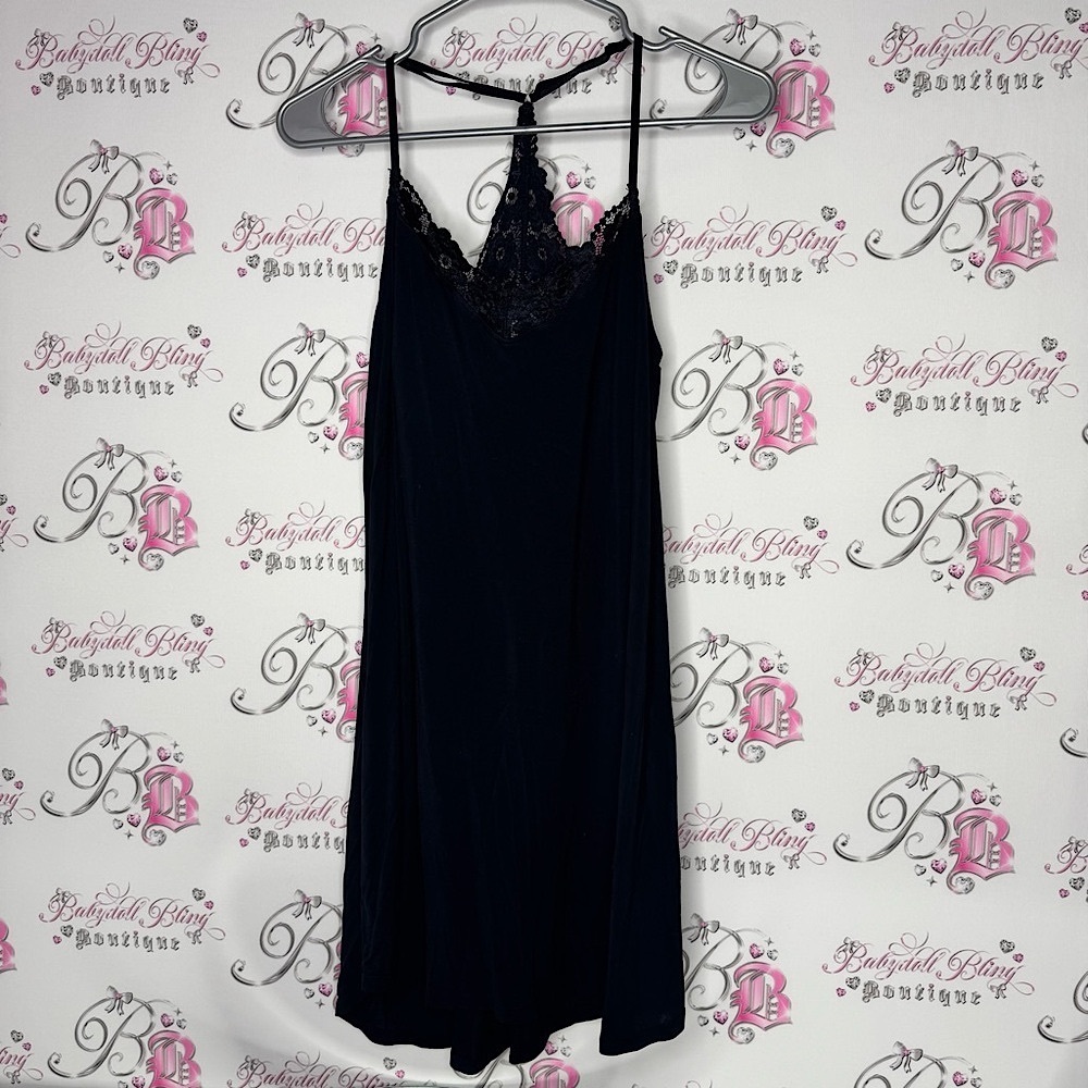 P.j salvage orange country Elegant Black Lace Nightgown dress Lacie nighty